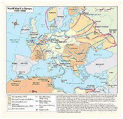 The second world war was an epic conflict between two great alliances. World War II Europe Wall Map by GeoNova