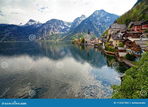 Hallstatt Small Picturesque Village Situated On Hallstaetter Lake
