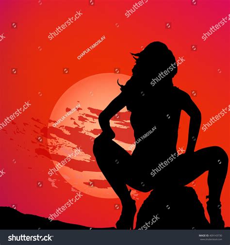 Sexy Naked Girl Sunset Vector có sẵn miễn phí bản quyền Shutterstock