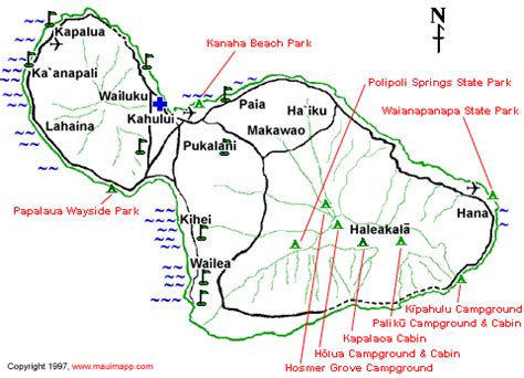 The cabins at waianapanapa state park are an inexpensive and therefore affordable way to stay in the hana area. CAMPING; MAP OF MAUI ISLAND CAMPGROUNDS