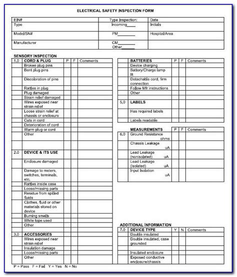 Electrical Maintenance Checklist In Excel Format Free