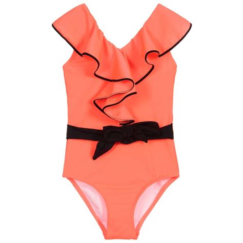 Nessi Byrd Pink Ruffle Swimsuit Uv50 Childrensalon
