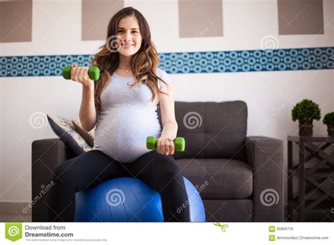 Working Out With Dumbbells Stock Photo Image 55956716
