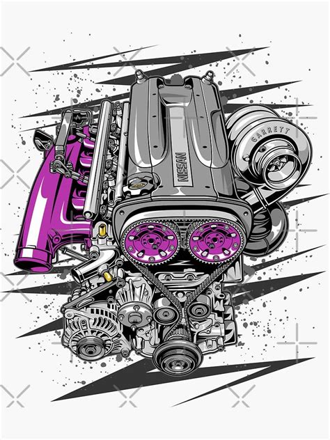 Nissan Rb26 Engine Sticker By Racing Factory Art Cars Jdm Wallpaper