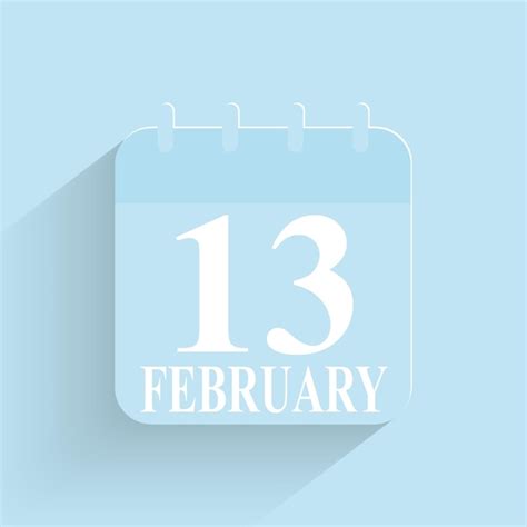 13 De Febrero Icono De Calendario Diario Fecha Y Hora Día Mes