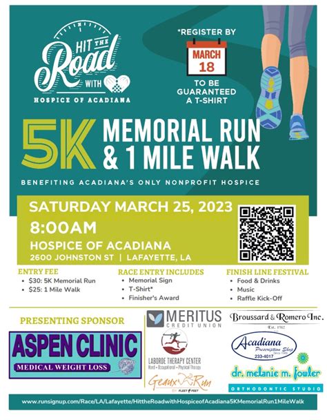 Hit The Road With Hospice Of Acadiana 5k Register Now Z1059 The