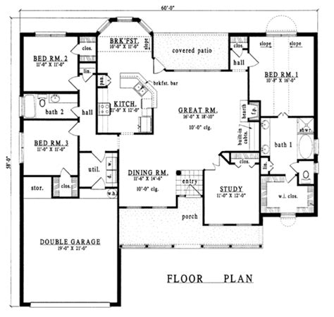 Southern Style House Plan 3 Beds 2 Baths 2000 Sqft Plan 42 213