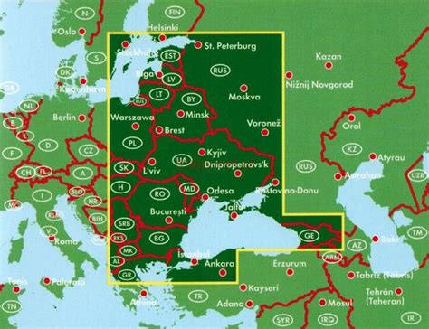 EUROPA WSCHODNIA MAPA SKŁADANA SAMOCHODOWA FREYTAG