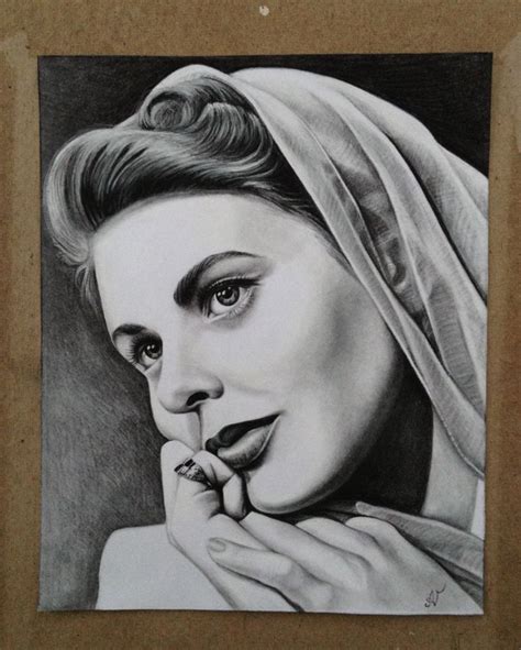 Ingrid Bergman Timeless Beauty Charcoal On Paper