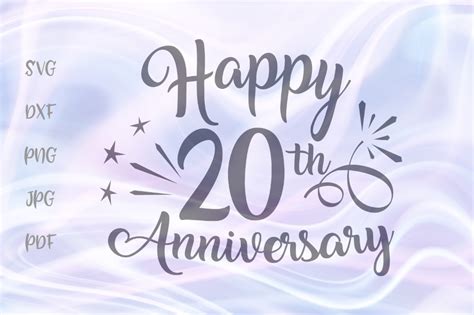 Happy 20th Anniversary Twenty Year China Wedding Sign SVG ...