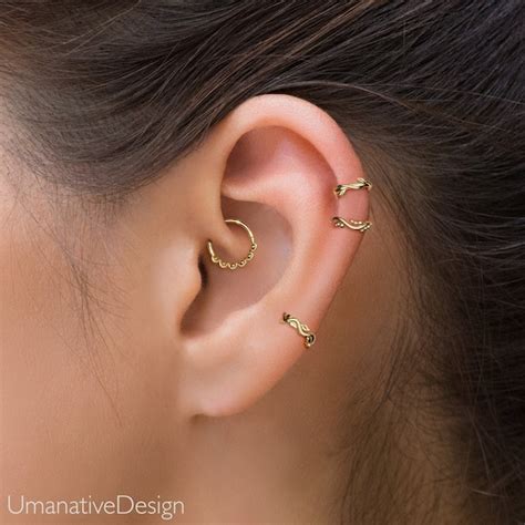 Set Of 4 Gold Hoops Tiny Hoop Earrings Dainty Cartilage Etsy