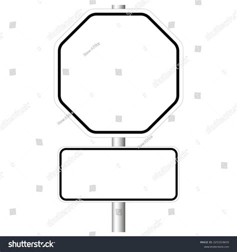 Blank Octagon Rectangle Shaped Road Signs Stock Vector Royalty Free