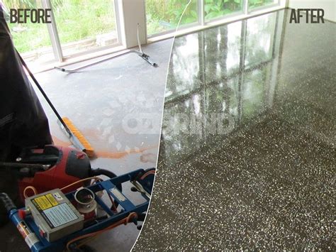 What kind of black paint to use on concrete? Polished concrete flooring by ozgrind. Before and after ...