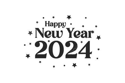 Happy New Year 2024 Typography Vector New Year 2024 Happy New Year