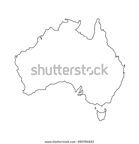 Australia Map Outline Drawing