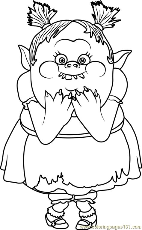 Bridget From Trolls Coloring Page For Kids Free Trolls Printable