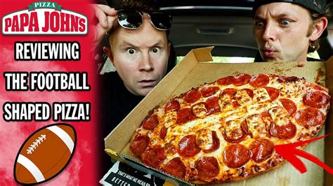 Papa John's Football Shaped Pizza Review! - YouTube