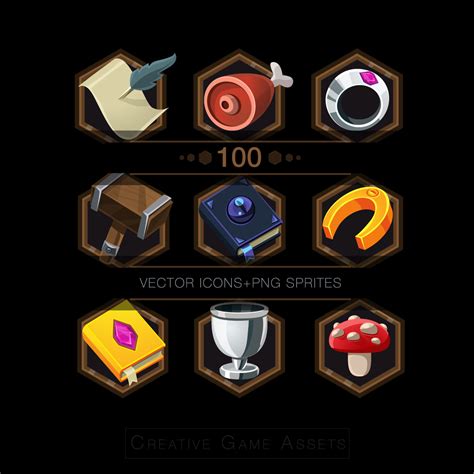 100 Rpg Inventory Game Icons Vector And Png Sprites Gamedev Market