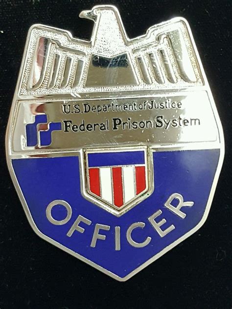 Federal Prison System Officer Badge Hallmark Hg And Numberd 498