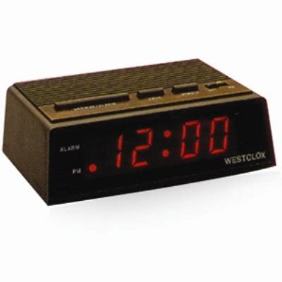 Alarm clock letters isolated on blue background. Westclox LED Digital Alarm Clock, Wood grain Finish 22690 ...