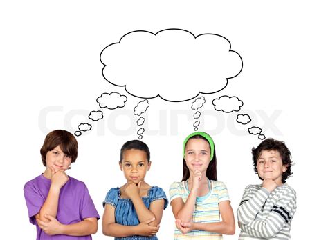 Four Pensive Children Stock Image Colourbox