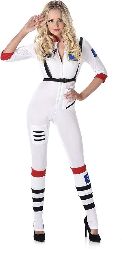 Astronaut Jumpsuit Costume Halloween Womens Sexy Space Cadet White X Small