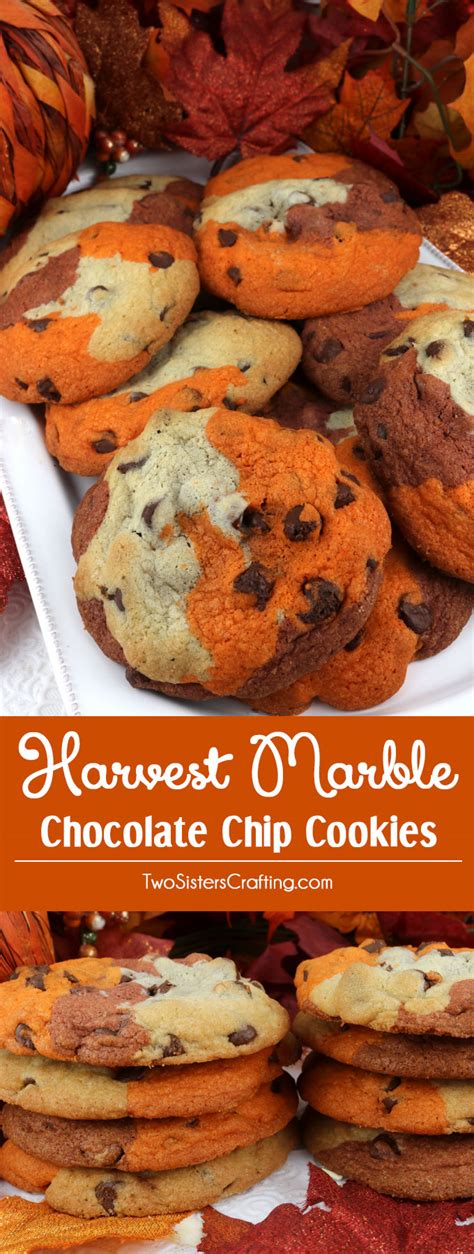 I made this for a family gathering and it was a hit. Harvest Marble Chocolate Chip Cookies - Two Sisters