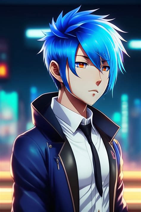 Lexica A Blue Hair Anime Guy Is Gay
