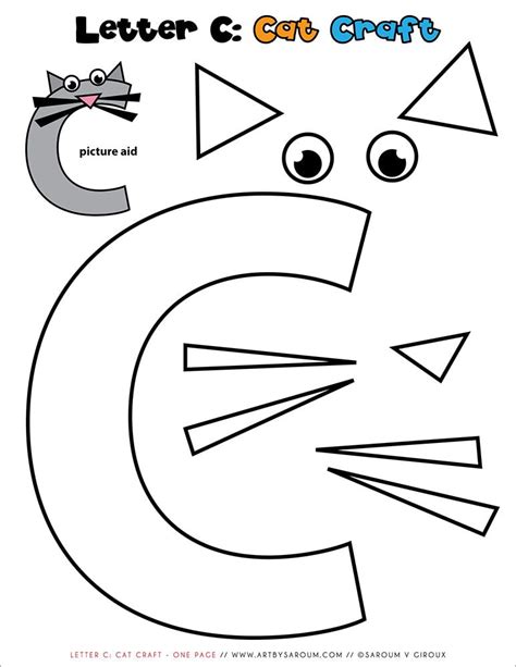 Letter C One Page Cat Craft FREEBIE  Preschool letter crafts, Alphabet