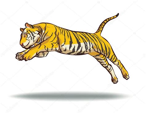Tiger Action Jumping Vector Stock Vector Ziemanz