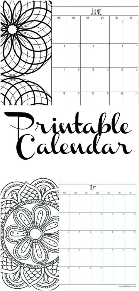 We have more more monthly calendar templates to download here. Printable Calendar Pages · The Typical Mom