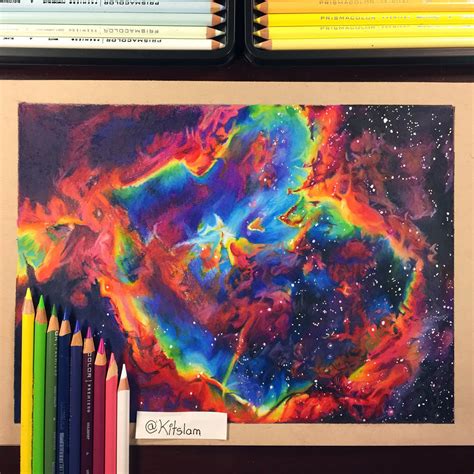 Drawing Heart Nebula Pencil Crayon Art By Kitslam On Deviantart