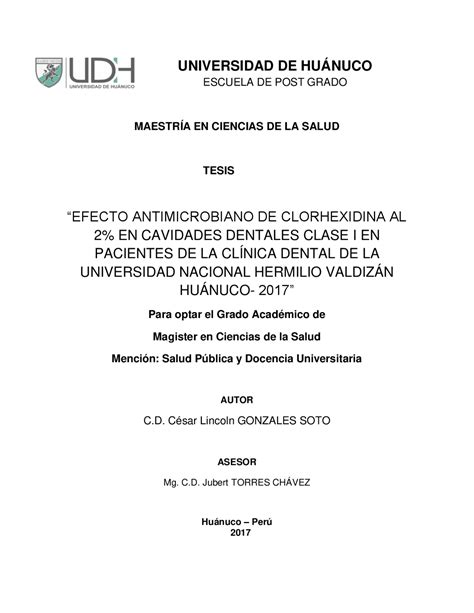 Tesis Cesar Gonzales Soto Apuntes De Anatomía Dental Docsity