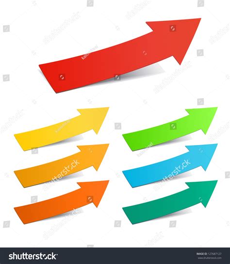 Color Arrows Sticker Set Vector Illustration Stock Vector Royalty Free