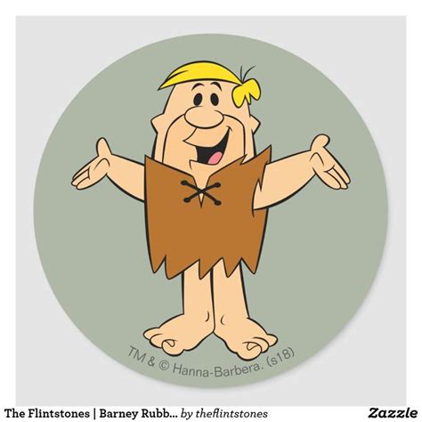 The Flintstones Barney Rubble Classic Round Sticker In