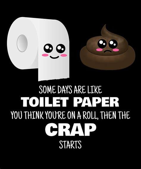 Some Days Are Like Toilet Paper Funny Toilet Paper Pun Digital Art By