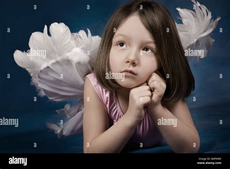 Girl With Angel Wings Stock Photo Alamy
