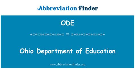 Ode Definition Ohio Department Of Education Abbreviation Finder