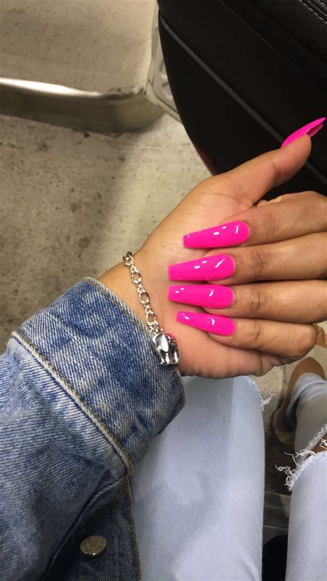 Acrylic Hot Pink Nails Coffin 13 Reasons Why Coffin Nails Are The
