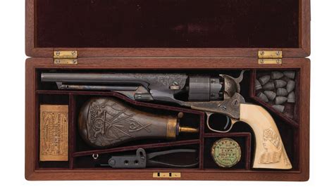 Factory Cased And Engraved Colt Model 1860 Army Revolver Rock Island