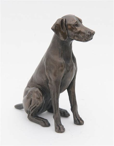 amazoncom weimaraner sitting small cold cast bronze dog statue figurine sculpture home