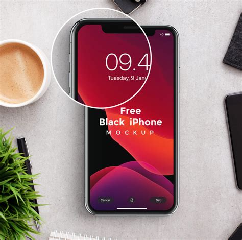 Download Free Black iPhone Mockup PSD Template - Mockup Den