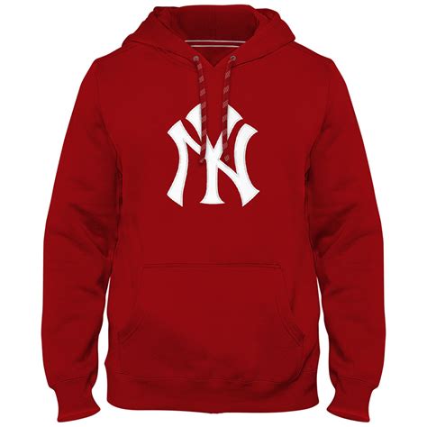 New York Yankees Express Twill Logo Hoodie Red Sportbuff