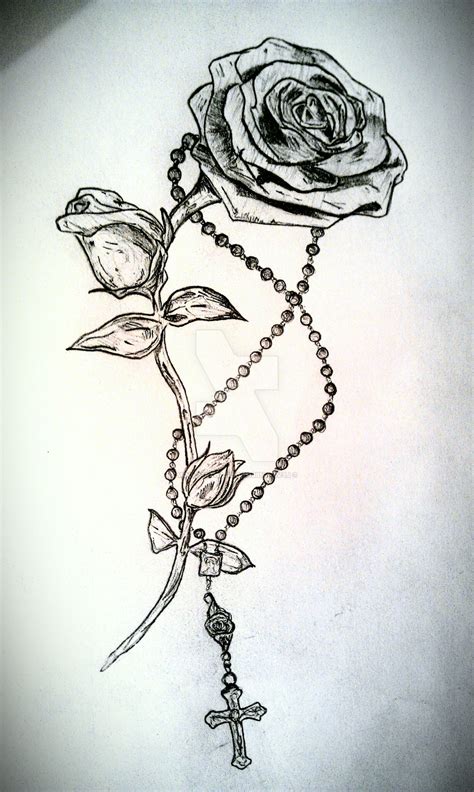 Angel of god cross tattoo. Cross With Rose Drawing at GetDrawings | Free download