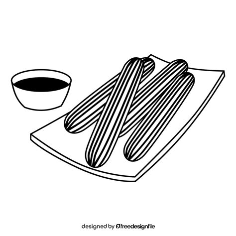 Churros Black And White Clipart Vector Free Download