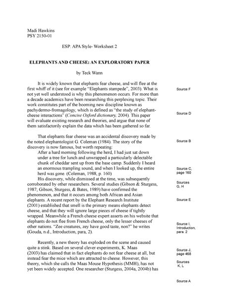 ESP- APA Style Worksheet 2 - StuDocu