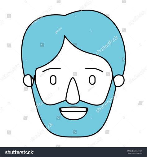 Silhouette Cartoon Front View Face Man Stock Vector Royalty Free