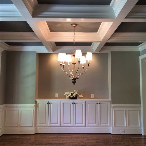 Coffered Ceiling Two Tone Paint Built Ins Two Tone Paint False