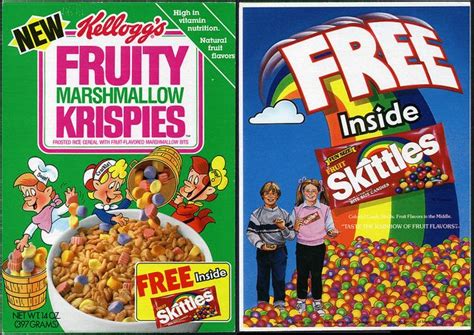 Fruity Marshmallow Krispies With A Free Package Of Skittles Inside