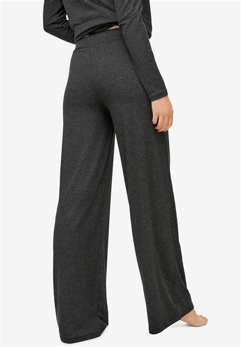Ribbed Wide Leg Knit Pants Catherines